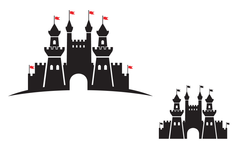 Icona illustrazione vettoriale castello Modello di progettazione v.5