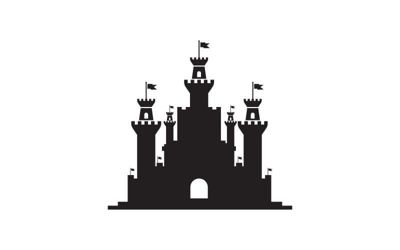 Icône d'illustration vectorielle de château Modèle de conception v.12