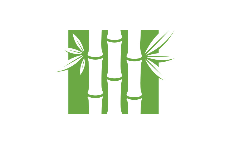 Modello di progettazione dell'illustrazione del logo dell'icona vettoriale di bambù v.3