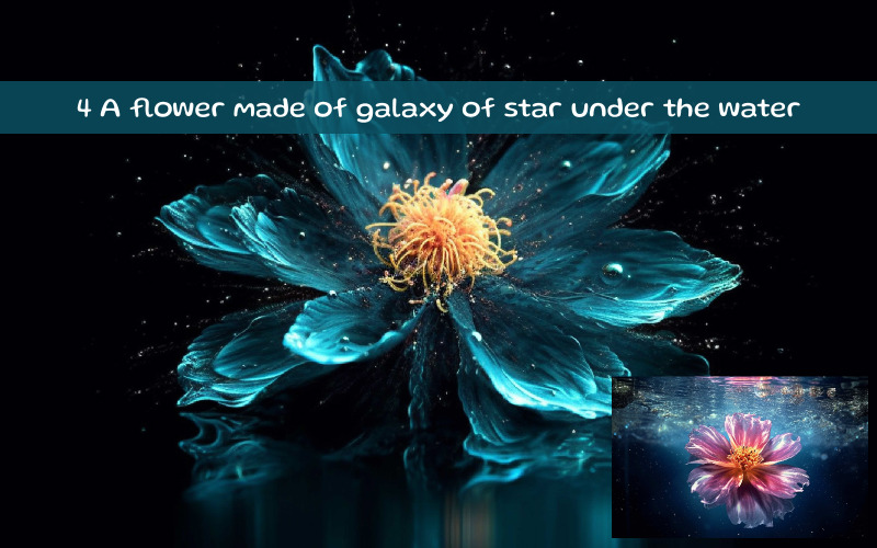 Una flor hecha de galaxia de estrellas bajo el agua.