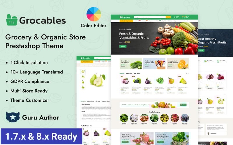 Grocable — адаптивная тема PrestaShop для интернет-магазина продуктов питания и супермаркетов