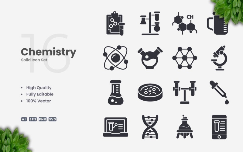 16 Chemie Vaste Pictogrammenset