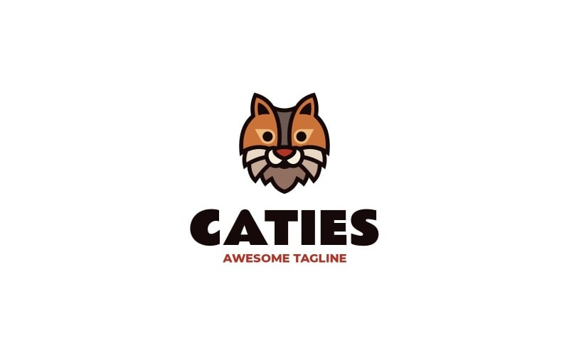 Caties 平面现代标志模板