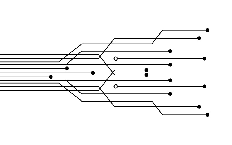 Circuit Digital Modern Illustration Mall design v.12