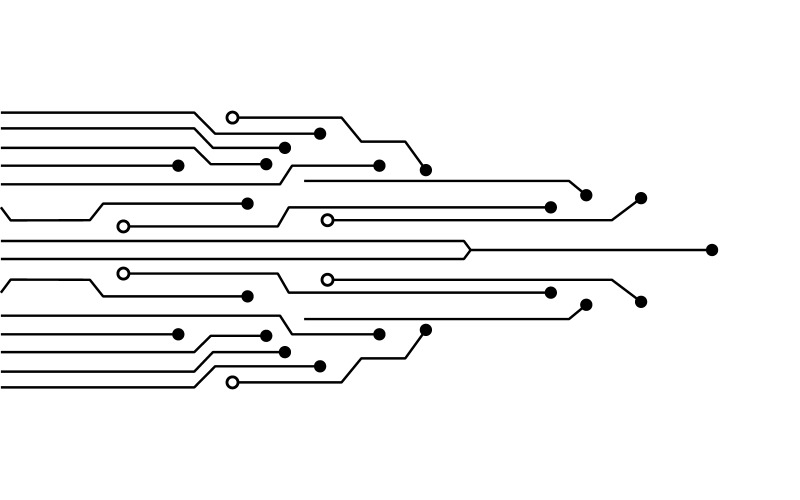 Circuit Digital Modern Illustration Mall design v.13