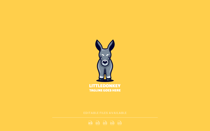 Logotipo de mascote simples de burrinho