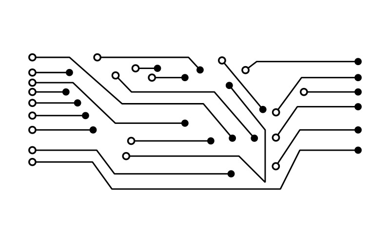Modèle de conception d'illustration numérique moderne de circuit v.10