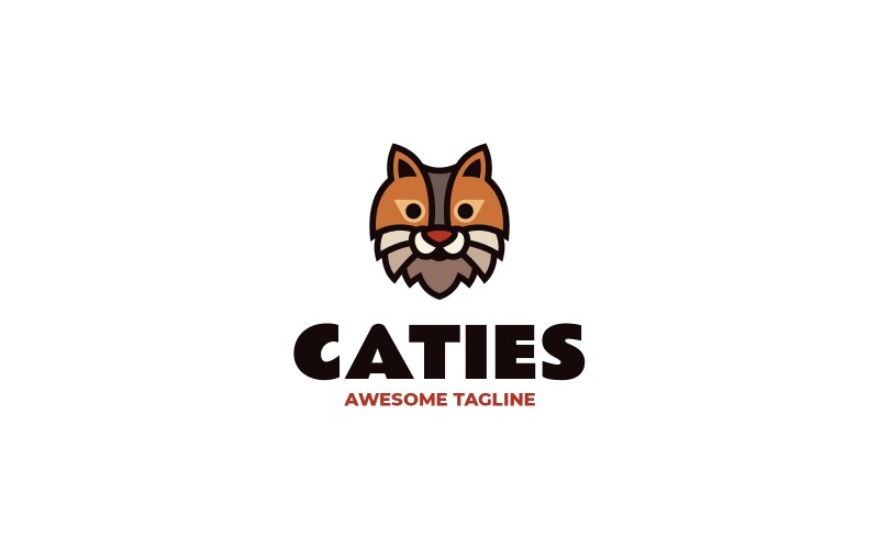 Modello di logo moderno piatto Caties