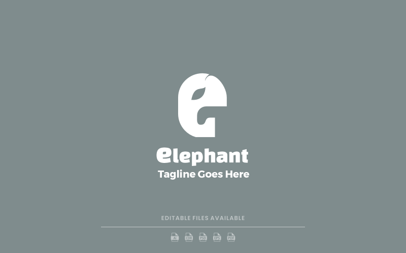 Olifant Eenvoudig Plat Logo
