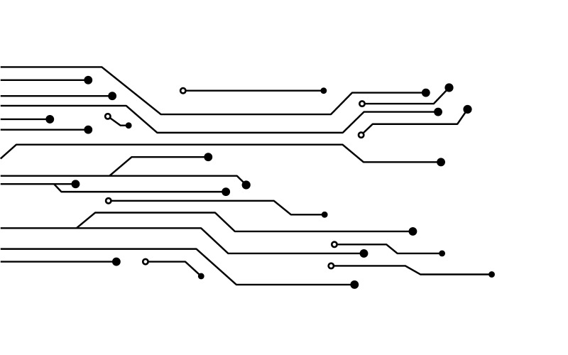 Plantilla de diseño de ilustración moderna digital de circuito v.15