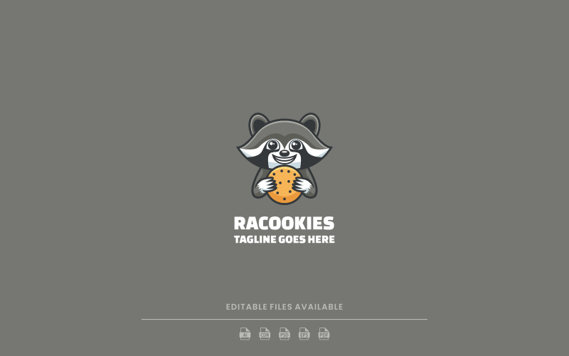 Racookies Eenvoudig Mascotte Logo