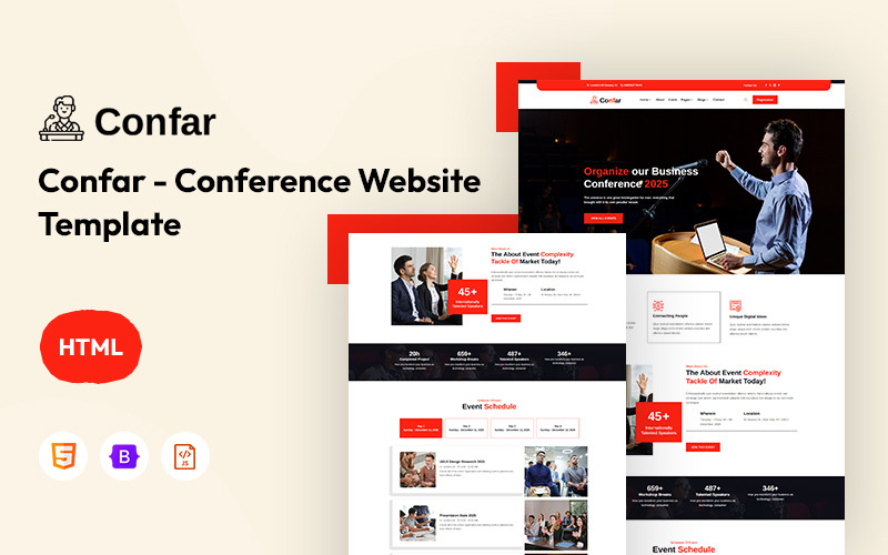 Confar-Konferenz-Website-Vorlage