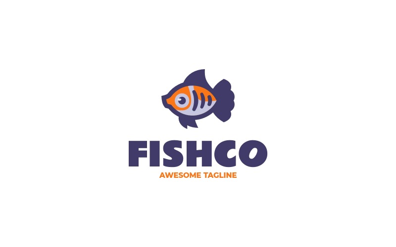 Logo de mascotte simple de Fishco 23