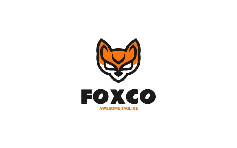 Logo de mascotte simple Foxco 36
