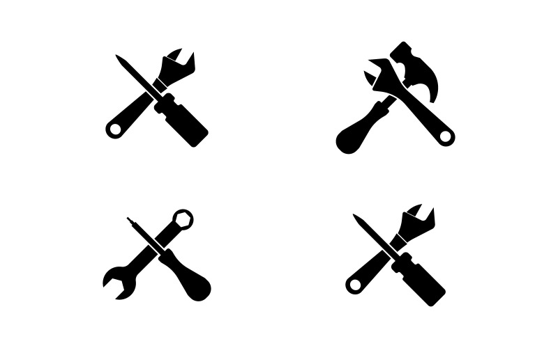 Mekaniker verktyg ikon design illustration Mall v.3