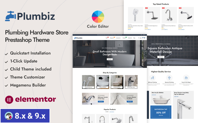 Plumbiz - Thème réactif Prestashop pour magasin de plomberie, de sanitaires et de quincaillerie