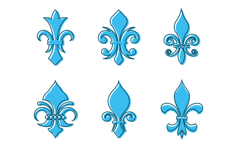 Fleur de lis vector icoon Logo ontwerp sjabloon v.6