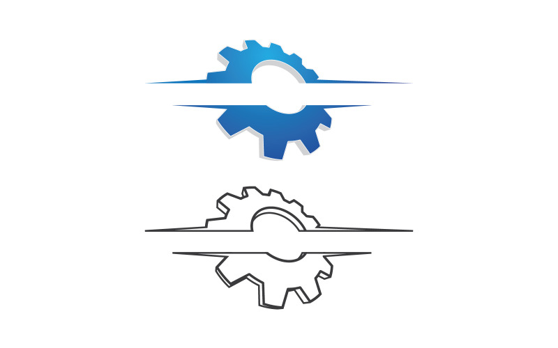 Иллюстрация значка Gear Industrial Technology Шаблон логотипа v.3