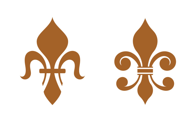 Modèle de conception de logo d'icône vectorielle de fleur de lys v.4