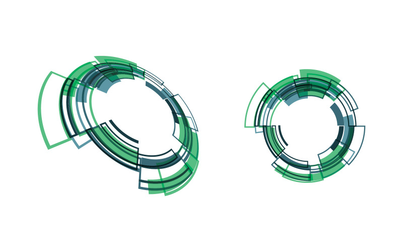Modello di progettazione di illustrazione techno futuristica circolare v.3