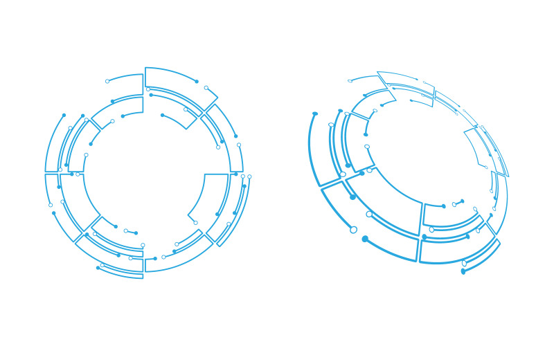 Modello di progettazione di illustrazione techno futuristica circolare v.8