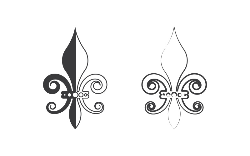 Plantilla de diseño de logotipo con icono vectorial de flor de lis v.10
