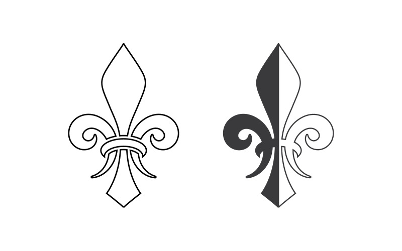 Шаблон логотипа с векторной иконкой Fleur de lis v.11