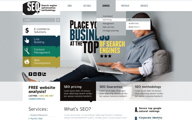 PSD шаблон №50079 на тему seo-оптимизация