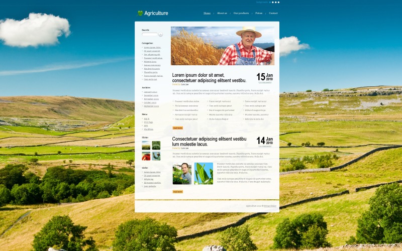 Tema PSD #50064 per Un Sito di Agricoltura