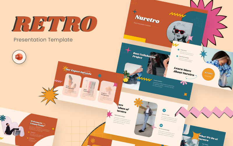 Nuretro- Шаблон презентации PowerPoint в стиле ретро