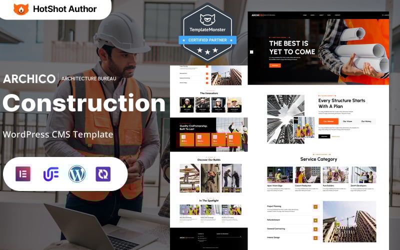 Archico - Thème WordPress Elementor pour entreprise de construction et de bâtiment