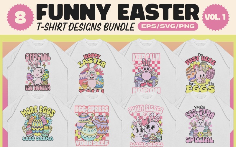 Funny Easter T-shirt Designs Bundle Vol. 1