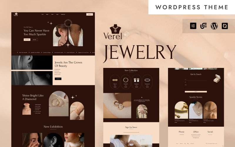 Verel - Elegáns ékszerüzlet WordPress Elementor téma