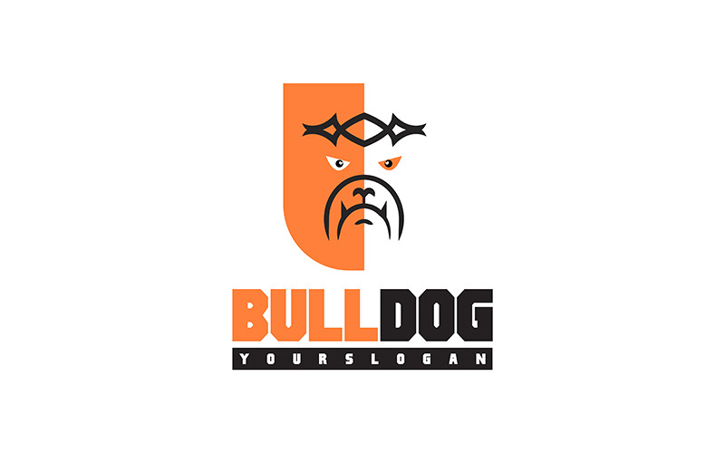 Logo de bouledogue, logo de chien en colère