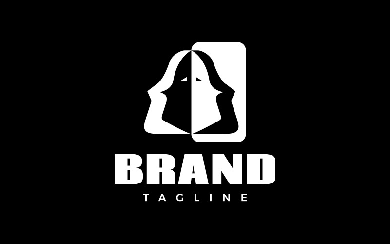 Logo de hacker, modèle de logo de codage