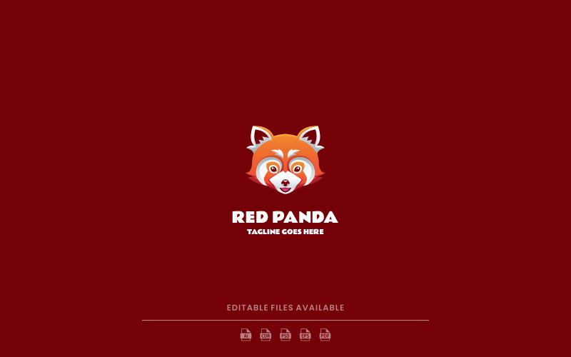 Logo mascotte semplice del panda rosso 35