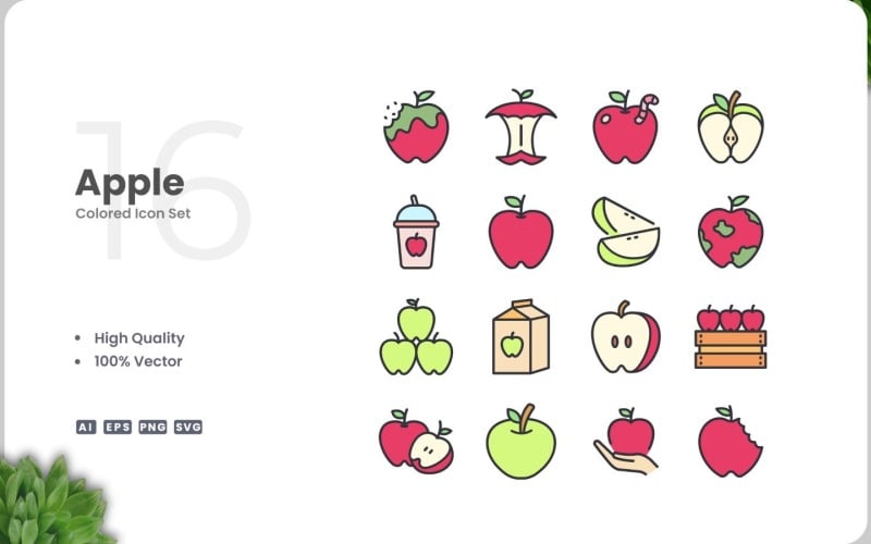 Колекція значків 16 кольорів Apple
