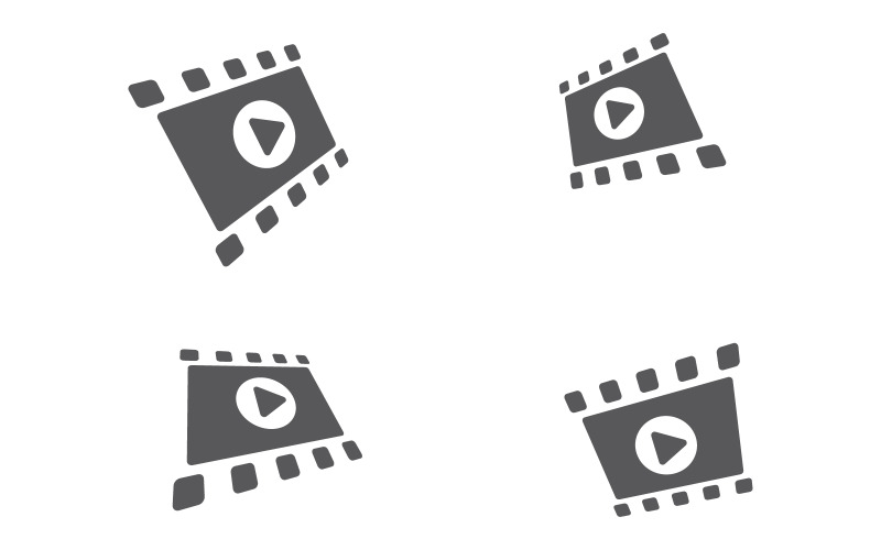 Movie Filmstrip bio ikon vektor Logo design illustration v.6