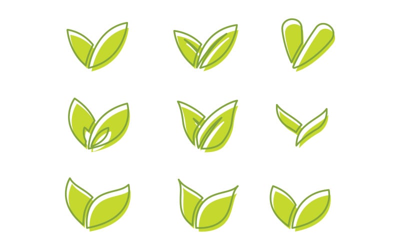 Árvore folha ecologia natureza vegano conceito ilustração logotipo modelo v.9