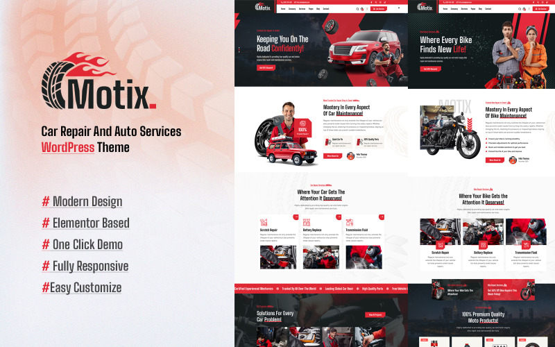 Motix - WordPress-thema voor autoreparatie en autodiensten