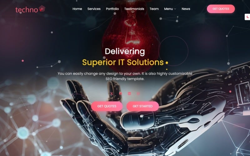 Technoai | Business Services & IT Solutions Multipurpose Responsive Website Template