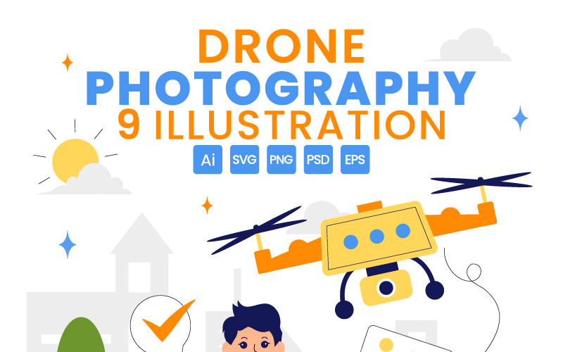 9 illustrations de photographie aérienne par drone