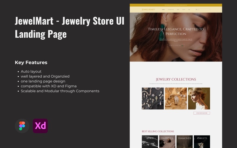JewelMart – vstupní stránka uživatelského rozhraní klenotnictví