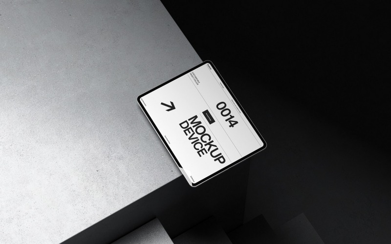 Minimalistisches Tablet-Modell PSD-Design