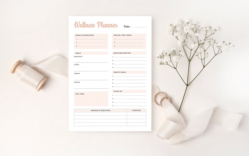 Modello di pianificatore di salute e benessere Canva e MS Word