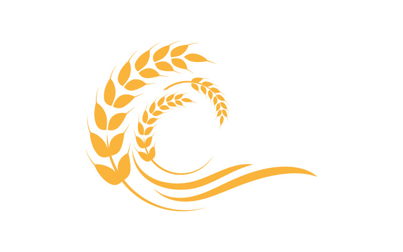 Farma pšenice rýže vektorové ikony ilustrace šablony návrhu v.17