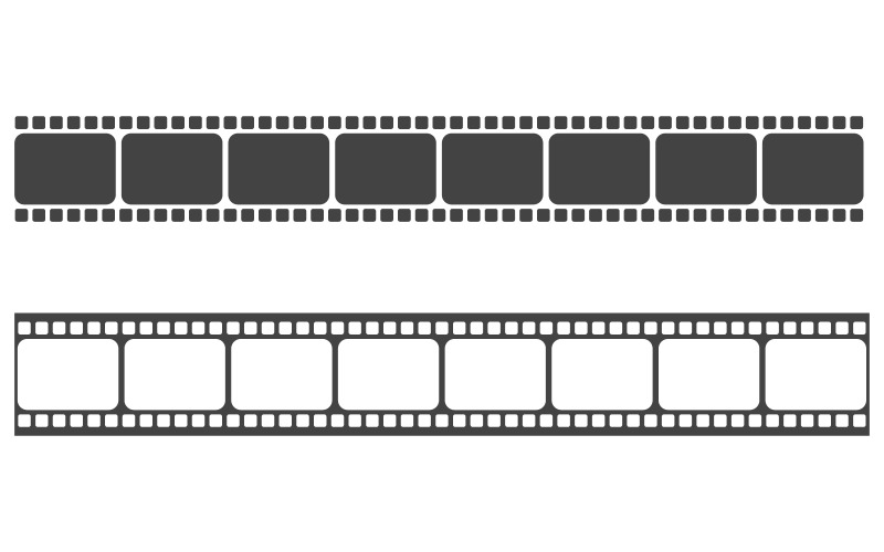 Ilustración de diseño de logotipo de icono de cine de video de tira de película v.3