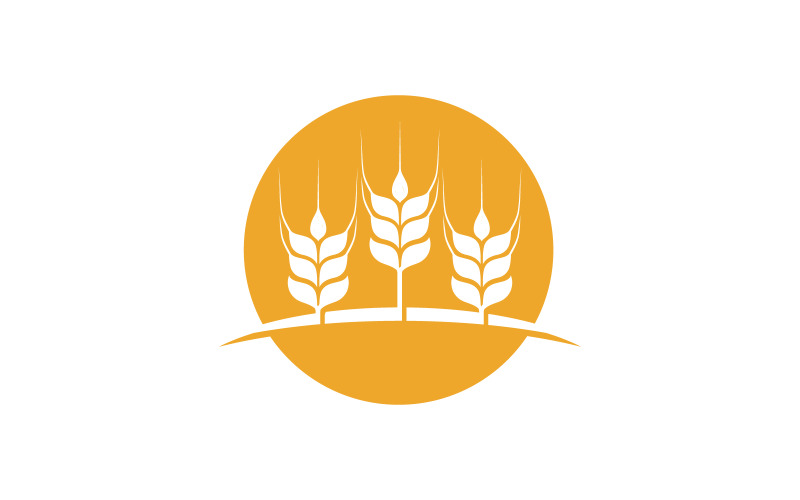 Modèle de conception d'illustration d'icône de vecteur de riz de blé de ferme v.21