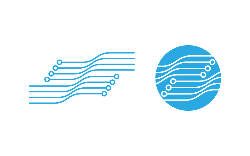 Modèle de conception de logo d'icône moderne de circuit numérique v.4
