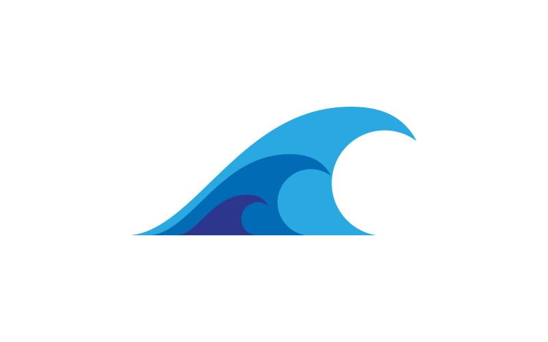 Modèle de conception de logo vectoriel de natation sportive de vague d'eau v.9